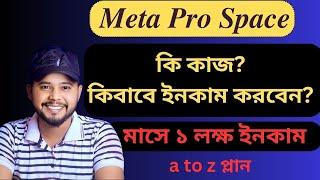 Meta pro space ki ? কিবাবে কাজ করবেন কিভাবে ইনকাম করবেন a to z plan ।