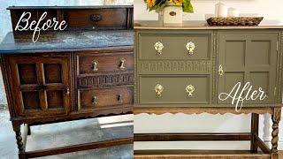 ANTIQUE OAK BUFFET Makeover | Flipping furniture for profit