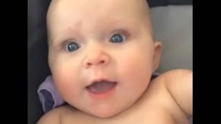 5 months old baby says: "Hi dad!"