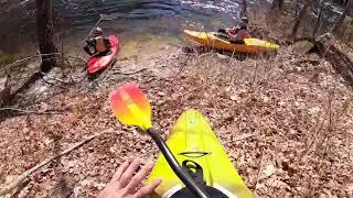 Kayaking Warner River NH at 5.6 feet