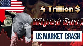 US Markets Crash 4 TRILLION Dollars Lost | Telugu Market Trends | #stockmarket #trading #money