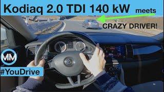 Skoda Kodiaq 2.0 TDI (140 kW) POV Test Drive + Acceleration 0-200 km/h