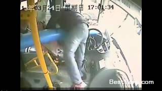 Chinese Bus Driver Cheats Death As Lamppost Smashe
