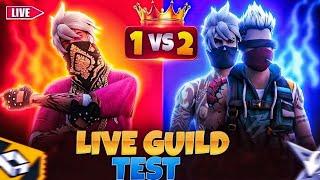 1v2 Guild Test LIVE! | Free Fire Intense Challenge ️ -Join Now!"#FreeFireLive #GuildTestChallenge