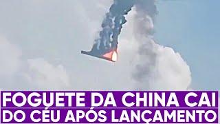 Foguete chinês cai do céu após lançamento