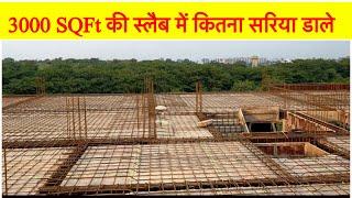 3000 square feet chhat me kitna sariya lagega