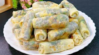 Spinach Three-Flavor Potstickers: Family's Favorite Lazy Breakfast in 5 Minutes ! ほうれん草の三鮮焼き餃子 #菠菜锅贴