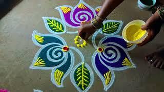 Aadivelli special lotus rangoli kolam3*2easy Diya muggulusimple kolam@kanishcreatives