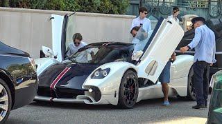 Billionaires Arrives at Hotel de Paris in his 3M€ Pagani Utopia in Monaco! Carspotting 2024