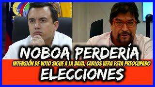 Noboa perdería elecciones. Intensión de Voto sigue a la baja. Carlos vera esta preocupado