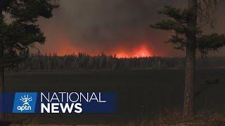 An out-of-control wildfire in northern Manitoba forces an evacuation | APTN News