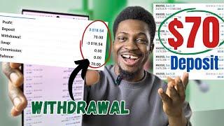 Trading a $70 Forex Account to Over $3000 Within 2 Hours Using Price Action Only For Beginners