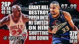 Michael Jordan vs Grant Hill Highlights (1998.03.31)-63pts Combine! Pip Got Roasted but MJ Steps Up!