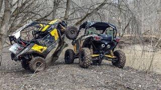 SXS Ravine Ride - Part 1 - Polaris RZR's + Can-Am Maverick's Trail Riding