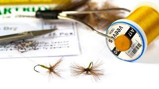 CDC Split Wing & Tail Olive Spinner Mayfly Dry Fly Fishing Pattern - River Trout & Grayling. Sherry.