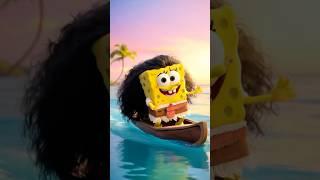 This SpongeBob Moana Crossover Will Make Your Day ️#shorts #moana #spongebob #youtubekids #song
