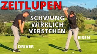 Der Golfschwung in Zeitlupe (Eisen und Driver)