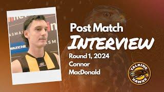 Connor Macdonald Post Match - Bombers v Hawks R1 2024