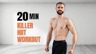 20 MIN KILLER HIIT WORKOUT - Full Body, At home, No Equipment