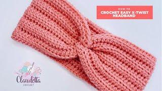 CROCHET X-Twist Headband / EASY looks like knitted