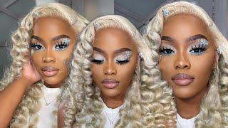 ICE PRINCESS/ELSA MAKEUP SILVER/ ICY BLUE GLITTER MAKEUP TUTORIAL | SNOWFLAKE EYESHADOW ️