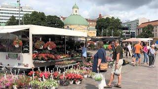 Walking tour in the downtown of Turku, Finland - July 2023