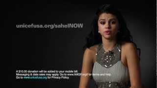 Selena Gomez: Text FOOD to 864233 to give $10 to UNICEF USA, 1,000,000 children at risk #SahelNOW