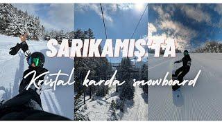 KARS, SARIKAMIŞ'TA ORMANDA SNOWBOARD YAPTIM/ bol bol bolkar, telesiyej sohbetleri, taktikler