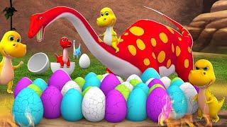 Long Neck Dinosaur Family - Dinosaur Eggs Hatching | Funny Dinosaurs Eggs Compilation 3D Cartoons