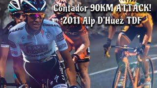 Contador Alp D'Huez Stage 19 2011 Tour de France - Best Moments #cyclinglegend