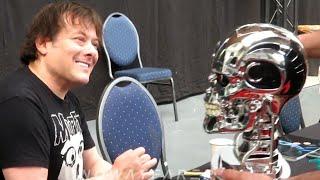 Edward FURLONG (John Connor) signing a Terminator 2 Skull  w/ a  @ Comic Con Brussels May 11 2024