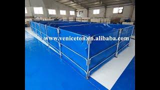 Veniceton 8 x 3 x 1m Rectangular 24,000 Liter PVC Fish Farming Tank Large Water Storage Tanks