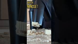 Pea vs. Wafer! Oddly Satisfying Ankle Boots Crushing Food! ASMR