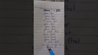 "HOME" - BTS LYRICS ll  #Lyrics #lyricstube   #shorts #lyrics #bangtansonyeondan