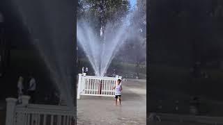 Arko running through real Rainbow - Beautiful Rainbow beside Fountain #Shorts | Outdoor Fun