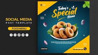 Food social media banner design for Freepik I Photoshop Tutorial