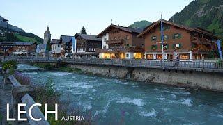 LECH AUSTRIA  - A Beautiful Evening Walk With Luxury Hotels For The Rich And Famous 8K