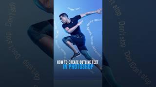 How to create outline text in photoshop #photoshop #photoshoptips