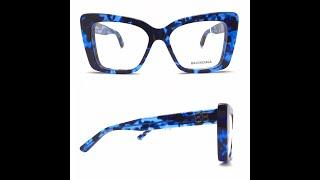 balenciaga bb0297o blue tortoise eyeglasses