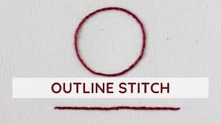 How to embroider Outline embroidery stitch