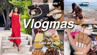 VLOGMAS | preparativos pro natal , viagem , unhas , comprinhas , praia 