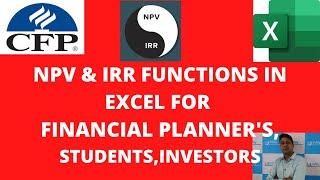 NPV AND IRR FUNCTIONS IN EXCEL