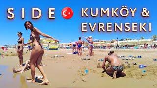  ANTALYA SIDE KUMKOY beach walk MIRAMARE , LUNA BLANCA TURKIYE #turkey #side #antalya #beach