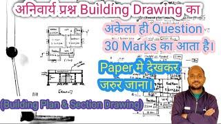 अनिवार्य Question Building Drawing plan,elevation and section, details plan, elevation and section