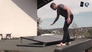 Solar Balkonkraftwerk mit Flachdachmontage auf Carport ohne Bohren durch Holz