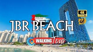 Exploring JBR Beach, Dubai [UAE ] 4K Sunset Walking Tour