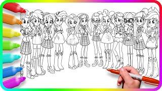 BIGGEST Coloring Pages EQUESTRIA GIRLS | MLP | How to draw My Little Pony. Easy Drawing Tutorial Art