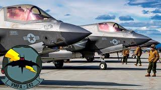 USMC, Bats. F-35B fighter jets. Large-scale military exercise Red Flag in Alaska.