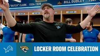 Lions vs. Jaguars postgame locker room celebration