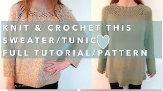 Combined Knit & Crochet Sweater - Full tutorial